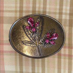🌸Fun Belt Buckle Weed leaf and Pink jewels